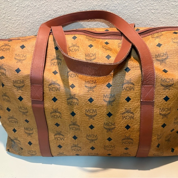 MCM Visetos Cognac Brown Monogram Duffel Bag - Picture 2 of 7